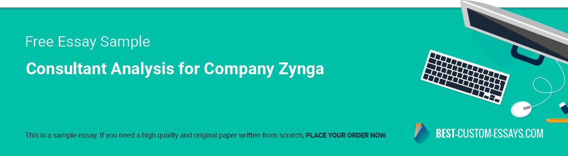 Free «Consultant Analysis for Company Zynga» Essay Sample